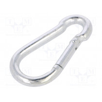 KSO.5.50; Snap hook; steel; for rope; 50mm; zinc; Size: 5mm; DROMET KSO.5.50; Snap hook; steel; for rope; 50mm; zinc; Size: 5mm; DROMET