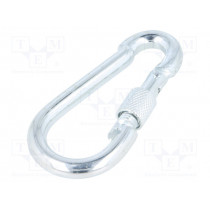 KSZ.8.80; Snap hook; steel; for rope; 80mm; zinc; Size: 8mm; with protection; DROMET