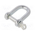 SK.6; Dee shackle; steel; for rope; zinc; Size: 6mm; DROMET SK.6; Dee shackle; steel; for rope; zinc; Size: 6mm; DROMET