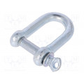 SK.8; Dee shackle; steel; for rope; zinc; Size: 8mm; DROMET SK.8; Dee shackle; steel; for rope; zinc; Size: 8mm; DROMET