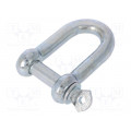 SK10; Dee shackle; steel; for rope; zinc; Size: 10mm; DROMET SK10; Dee shackle; steel; for rope; zinc; Size: 10mm; DROMET