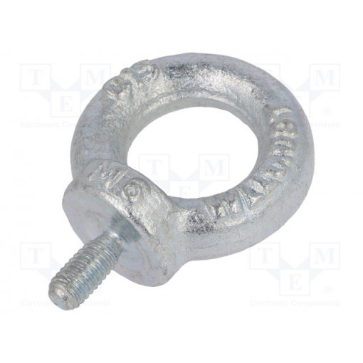 SZU.6; Lifting eye bolt; M6x13; DIN: 580; Head: eye; none; steel; zinc; 20mm; DROMET