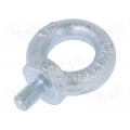 SZU.8; Lifting eye bolt; M8x13; DIN: 580; Head: eye; none; steel; zinc; 20mm; DROMET