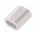 ZLA.2.5; Ferrule; aluminium; for rope; Ørope: 2.5mm; DROMET ZLA.2.5; Ferrule; aluminium; for rope; Ørope: 2.5mm; DROMET