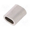 ZLA.5; Ferrule; aluminium; for rope; Ørope: 5mm; L: 18mm; DROMET ZLA.5; Ferrule; aluminium; for rope; Ørope: 5mm; L: 18mm; DROMET