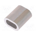 ZLA10; Ferrule; aluminium; for rope; Ørope: 10mm; L: 35mm; DROMET ZLA10; Ferrule; aluminium; for rope; Ørope: 10mm; L: 35mm; DROMET