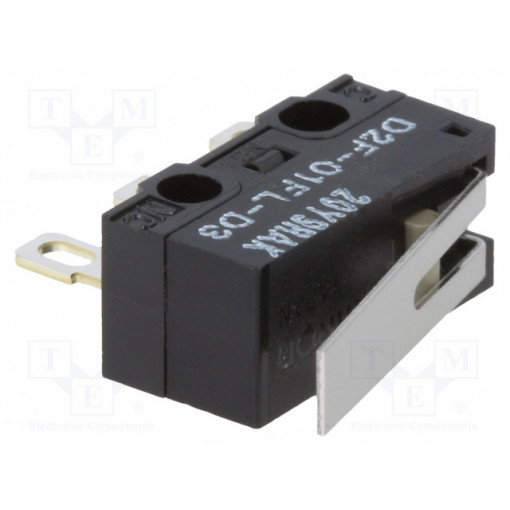 D2F01FLD3; Microswitch SNAP ACTION; with lever; SPDT; ON-(ON); Pos: 2; IP40; OMRON OCB