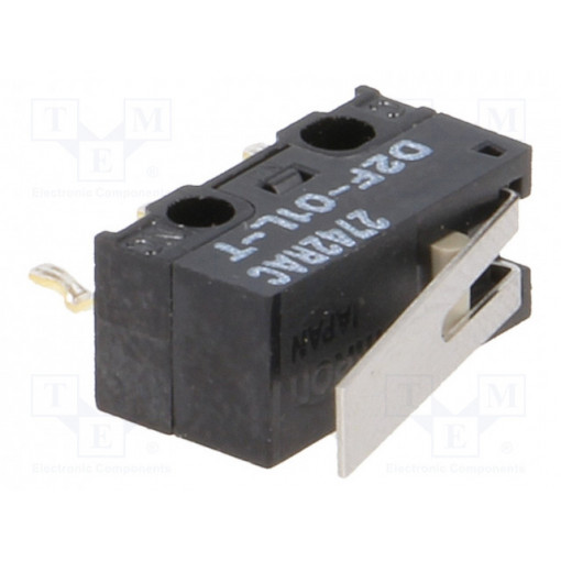 D2F-01L-T; Microswitch SNAP ACTION; with lever; SPDT; 0.1A/30VDC; ON-(ON); OMRON OCB