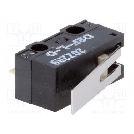 D2F-L-D; Microswitch SNAP ACTION; with lever; SPDT; 3A/125VAC; 2A/30VDC; OMRON OCB