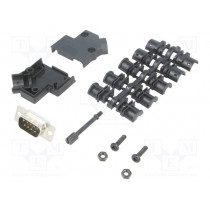 6355-0034-01; D-Sub; PIN: 9; plug; male; soldering; for cable; black; ENCITECH