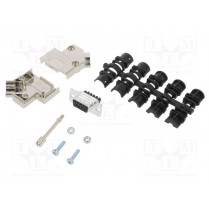 L17D45PK-M-09+L77DE09SST; D-Sub; PIN: 9; female; angled 45°; screw terminal; for cable; AMPHENOL