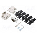 L17D45PK-M-09+L717DE09PST; D-Sub; PIN: 9; male; angled 45°; screw terminal; for cable; UNC4-40; AMPHENOL L17D45PK-M-09+L717DE09PST; D-Sub; PIN: 9; male; angled 45°; screw terminal; for cable; UNC4-40; AMPHENOL