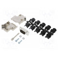 L17D45PK-M-09+L717SDE09P; D-Sub; PIN: 9; male; angled 45°; soldering; for cable; gold flash; AMPHENOL L17D45PK-M-09+L717SDE09P; D-Sub; PIN: 9; male; angled 45°; soldering; for cable; gold flash; AMPHENOL