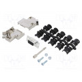 L17D45PK-M-09+L77HDE15S; D-Sub HD; PIN: 15; female; angled 45°; soldering; for cable; AMPHENOL L17D45PK-M-09+L77HDE15S; D-Sub HD; PIN: 15; female; angled 45°; soldering; for cable; AMPHENOL