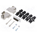 L17D45PK-M-15+L717SDA15P; D-Sub; PIN: 15; male; angled 45°; soldering; for cable; gold flash; AMPHENOL L17D45PK-M-15+L717SDA15P; D-Sub; PIN: 15; male; angled 45°; soldering; for cable; gold flash; AMPHENOL