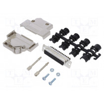 L17D45PK-M-25+L77DB25SST; D-Sub; PIN: 25; female; angled 45°; screw terminal; for cable; AMPHENOL