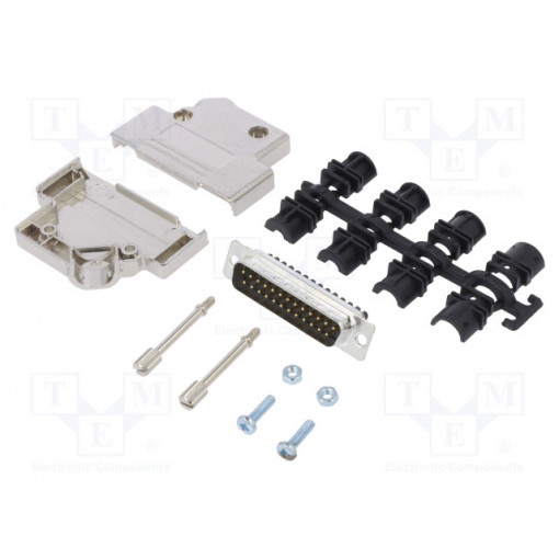 L17D45PK-M-25+L717DB25PST; D-Sub; PIN: 25; male; angled 45°; screw terminal; for cable; AMPHENOL