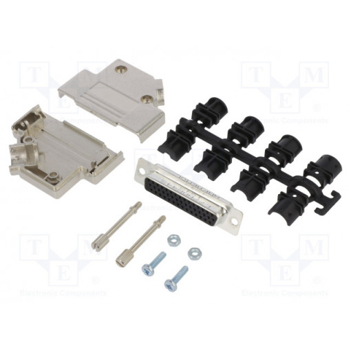 L17D45PK-M-25+L77HDB44S; D-Sub HD; PIN: 44; female; angled 45°; soldering; for cable; AMPHENOL