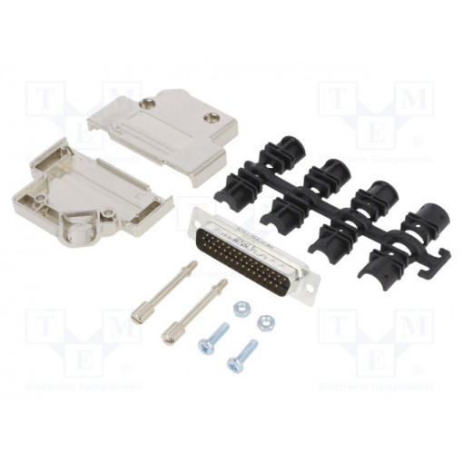 L17D45PK-M-25+L717HDB44P; D-Sub HD; PIN: 44; male; angled 45°; soldering; for cable; UNC4-40; AMPHENOL