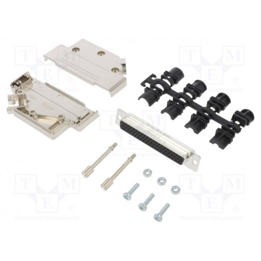 L17D45PK-M-37+L77HDC62S; D-Sub HD; PIN: 62; female; angled 45°; soldering; for cable; AMPHENOL