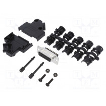 L17D45PK-P-15+L77DA15SST; D-Sub; PIN: 15; female; angled 45°; screw terminal; for cable; AMPHENOL