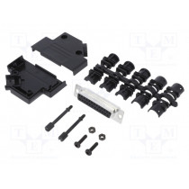 L17D45PK-P-25+L77SDB25S; D-Sub; PIN: 25; female; angled 45°; soldering; for cable; UNC4-40; AMPHENOL