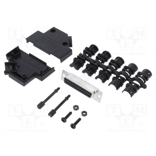 L17D45PK-P-25+L77SDB25S; D-Sub; PIN: 25; female; angled 45°; soldering; for cable; UNC4-40; AMPHENOL