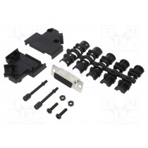 L17D45PK-P-15+L77HDA26S; D-Sub HD; PIN: 26; female; angled 45°; soldering; for cable; AMPHENOL