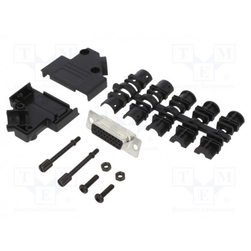 L17D45PK-P-15+L77HDA26S; D-Sub HD; PIN: 26; female; angled 45°; soldering; for cable; AMPHENOL