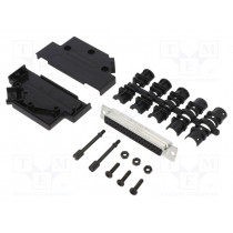 L17D45PK-P-37+L77SDC37S; D-Sub; PIN: 37; female; angled 45°; soldering; for cable; UNC4-40; AMPHENOL