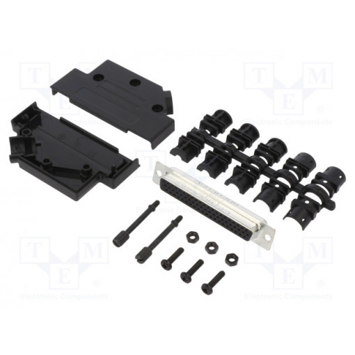 L17D45PK-P-37+L77HDC62S; D-Sub HD; PIN: 62; female; angled 45°; soldering; for cable; AMPHENOL