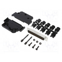 L17D45PK-P-37+L717HDC62P; D-Sub HD; PIN: 62; male; angled 45°; soldering; for cable; UNC4-40; AMPHENOL