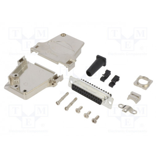 L17D45ZF25-RG+L77DB25SST; D-Sub; PIN: 25; female; angled 45°; screw terminal; for cable; AMPHENOL