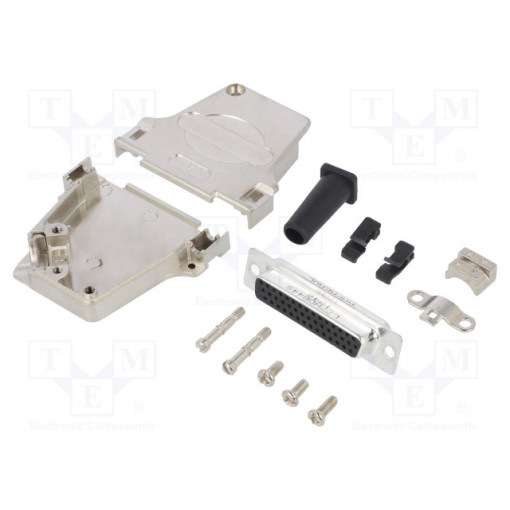 L17D45ZF25-RG+L77HDB44S; D-Sub HD; PIN: 44; female; angled 45°; soldering; for cable; AMPHENOL