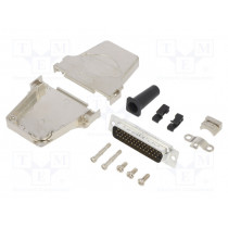 L17D45ZF25-RG+L717HDB44P; D-Sub HD; PIN: 44; male; angled 45°; soldering; for cable; UNC4-40; AMPHENOL