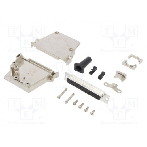 L17D45ZF37-RG+L77HDC62S; D-Sub HD; PIN: 62; female; angled 45°; soldering; for cable; 9÷15mm; AMPHENOL