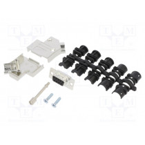 L17D45ZK09+L77SDE09S; D-Sub; PIN: 9; female; angled 45°; soldering; for cable; gold flash; AMPHENOL