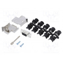 L17D45ZK09+L77HDE15S; D-Sub HD; PIN: 15; female; angled 45°; soldering; for cable; AMPHENOL