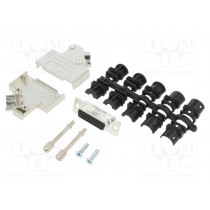 L17D45ZK15+L77HDA26S; D-Sub HD; PIN: 26; female; angled 45°; soldering; for cable; AMPHENOL