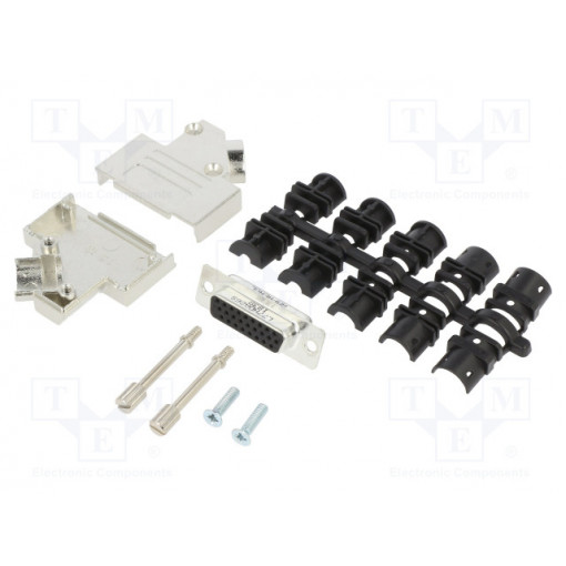 L17D45ZK15+L77HDA26S; D-Sub HD; PIN: 26; female; angled 45°; soldering; for cable; AMPHENOL