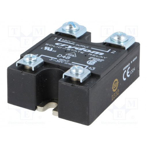 D4890-10; Relay: solid state; Ucntrl: 4÷32VDC; 90A; 48÷530VAC; -40÷80°C; IP00; CRYDOM