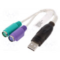 DA-70118; Adapter USB-PS2; PS/2 socket x2,USB A plug; USB 1.1; DIGITUS