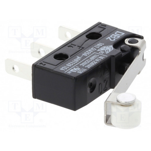 DB2C-B1RC; Microswitch SNAP ACTION; with roller; SPDT; 10A/250VAC; ON-(ON); CHERRY DB2C-B1RC; Microswitch SNAP ACTION; with roller; SPDT; 10A/250VAC; ON-(ON); CHERRY