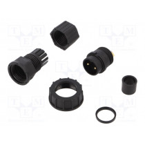 DC-02BFMB-SL7001; Plug; Connector: circular; size D; male; PIN: 2; gold-plated; 20A; AMPHENOL