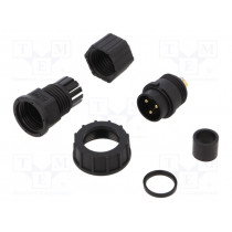 DC-03BFMB-SL7001; Plug; Connector: circular; size D; male; PIN: 3; gold-plated; 20A; AMPHENOL