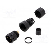 DC-03BMMB-LL7001; Plug; Connector: circular; size D; male; PIN: 3; gold-plated; 20A; AMPHENOL