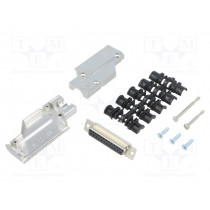 6355-0065-13; D-Sub; PIN: 25; plug; female; angled 90°; soldered; for cable; black; ENCITECH