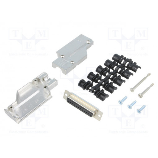 6355-0065-13; D-Sub; PIN: 25; plug; female; angled 90°; soldered; for cable; black; ENCITECH