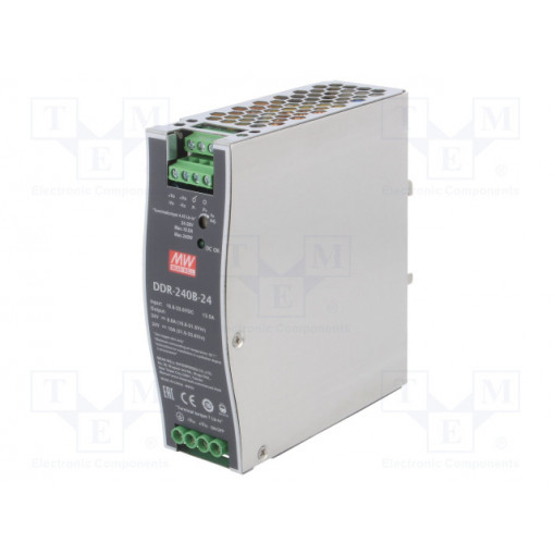 DDR-240B-24; Power supply: DC/DC; 240W; 24VDC; 10A; 16.8÷33.6VDC; Mounting: DIN; MEAN WELL