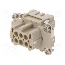 DE-006-FS; Connector: HDC; contact insert; female; DE; PIN: 6; 6+PE; size D6B; DEGSON ELECTRONICS
